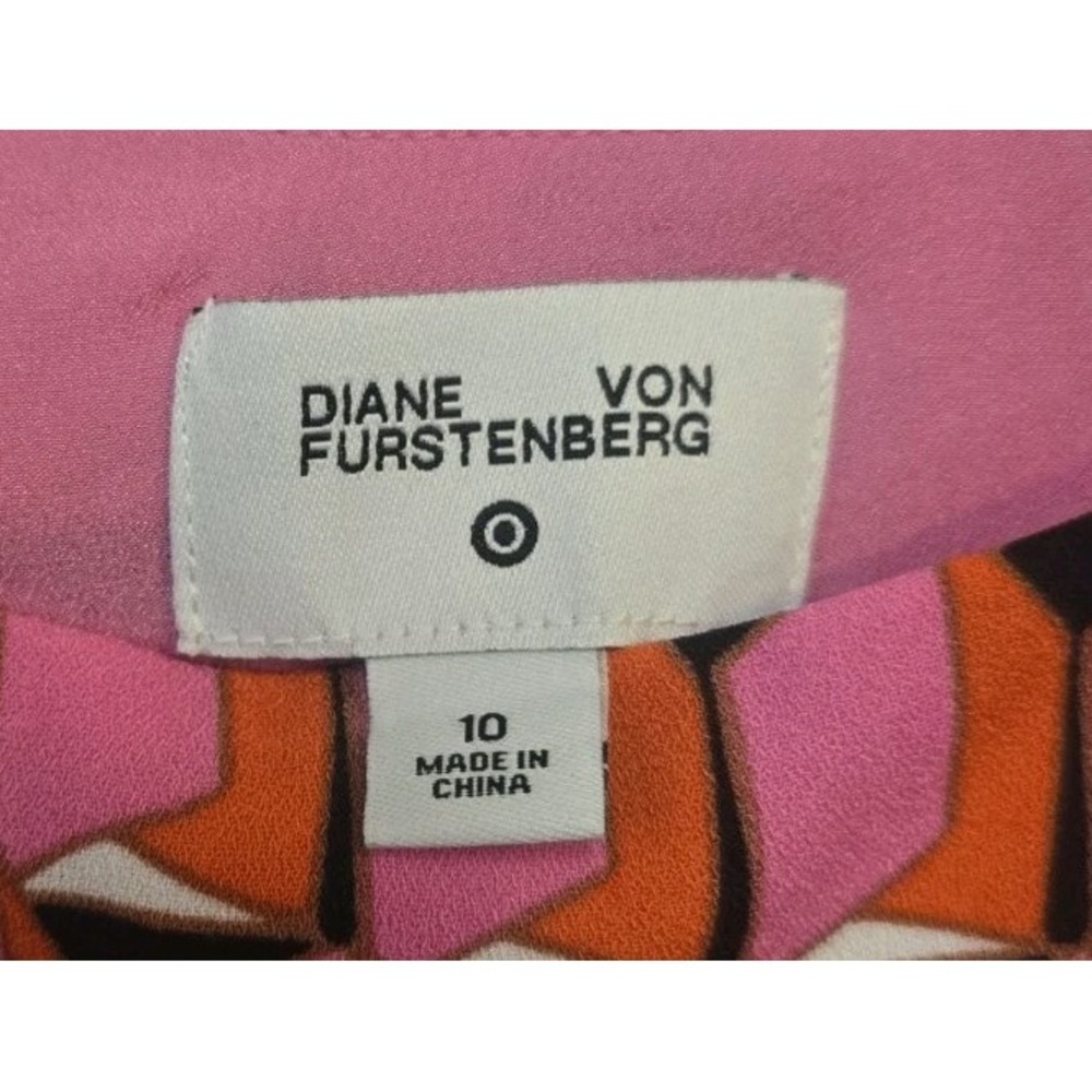 NWT Diane Von Furstenberg x Target DVF Mini Dress Pink 10 Geometric Mod Y2K - Picture 5 of 9